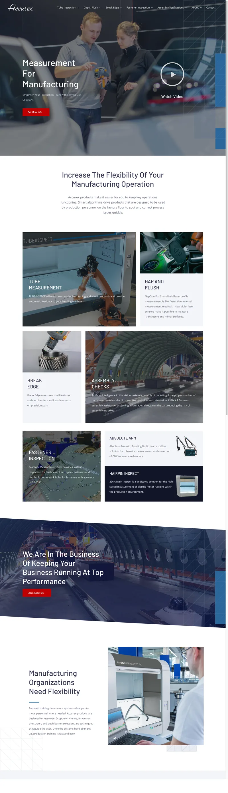 Accurex Measurement Website Design