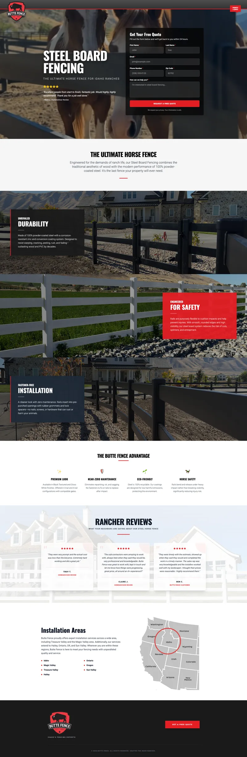 Butte Fence Website Design