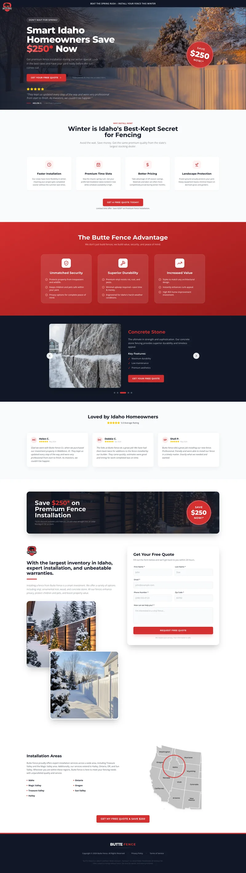 Butte Fence Website Design
