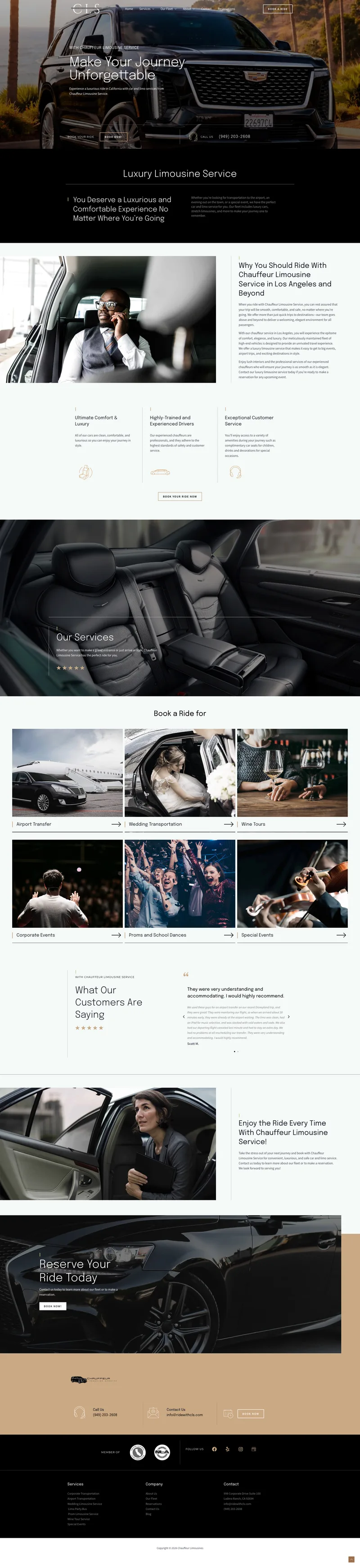 Chauffeur Limousine Service Website Design