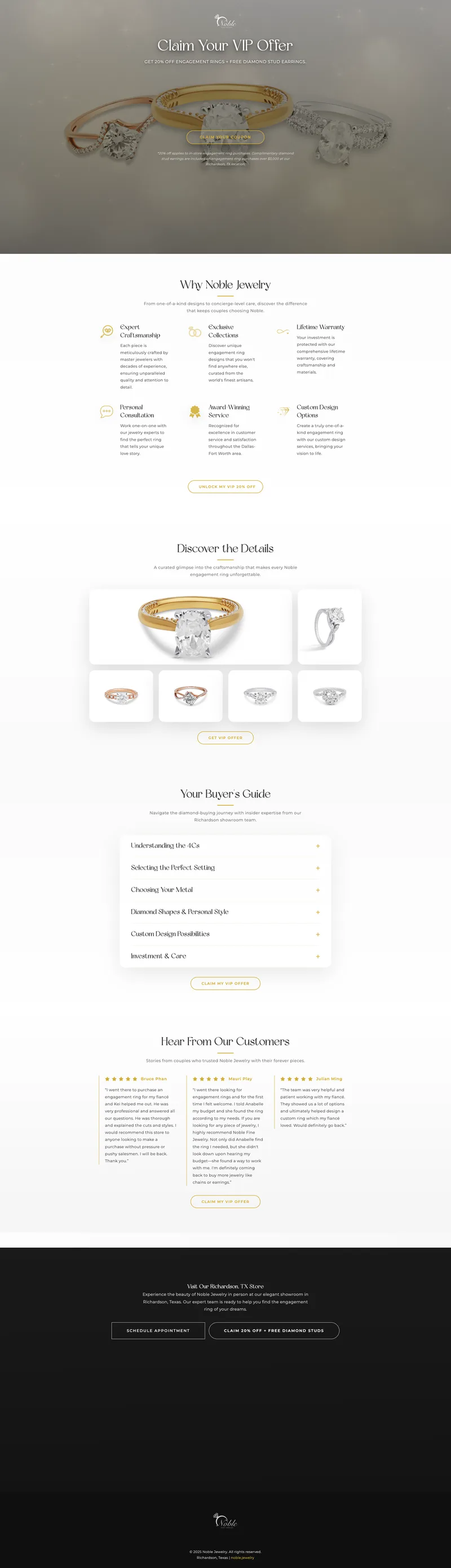 Noble Jewelry Website Design