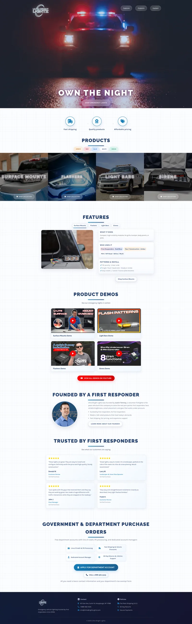 Ultra Bright Lightz Website Design