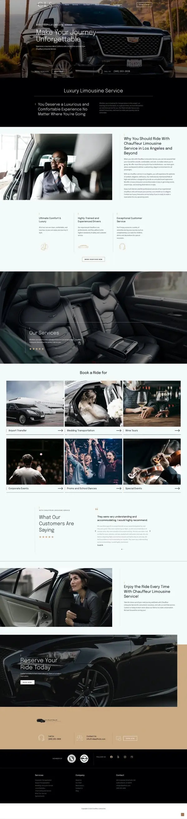Chauffeur Limousine Service Website