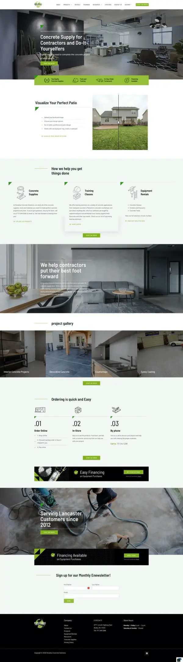 Paradise Concrete Solutions Website